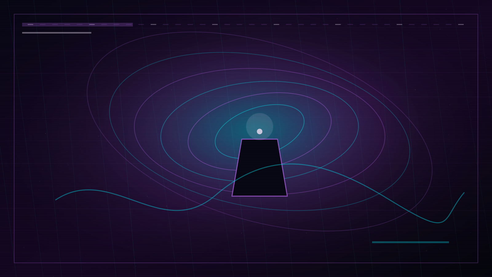 Declassified-style image of a destroyer escort surrounded by a pale electromagnetic field while radar traces and archive folders split into two timelines